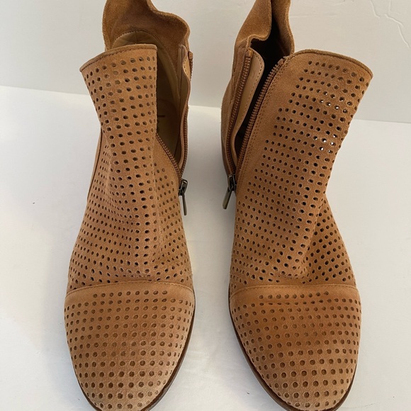 SAM EDELMAN WOMENS TAN PAMINA SUEDE LEATHER ANKLE BOOTIE SIZE  7.5 - Picture 2 of 9